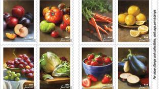Produce Takes Its Place on New U.S. Stamps