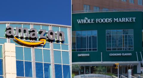 Amazon and Whole Foods Market headquarters fronts