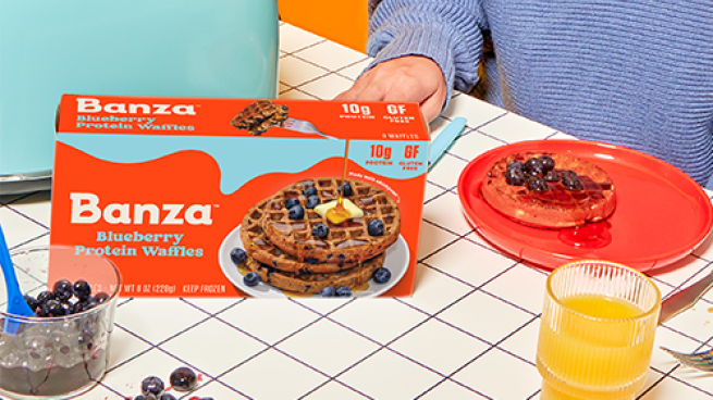 Banza Protein Waffles Blueberry Teaser