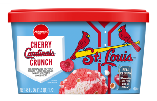 Schnucks Cherry Cardinals Crunch  Ice Cream	